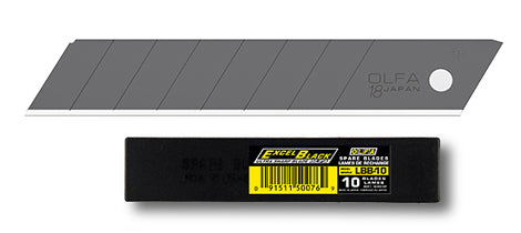 Olfa LBB-10, 10st Ultra sharp black 18mm brytblad