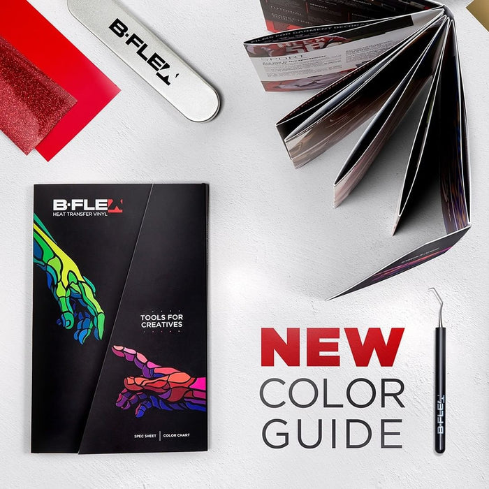 B-Flex färgguide och foliekarta för textiltransfer